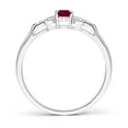 thumbnail image 2 of ANGARA Natural Vintage Style Oval Ruby Ring with Diamond Accents in 14K White Gold for Women (Size-5x3mm) | July Birthstone, Birthday, Anniversary, Jewelry Gift for Women | Natural Ruby Ring, 2 of 8
