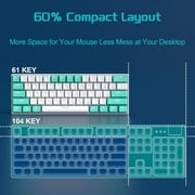 MageGee STAR61 60 Percent Wired Mechanical Gaming Keyboard, 61 Keys, RGB Backlit, Hot-Swap Linear Switches