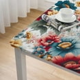 thumbnail image 4 of nygtbtfer Vintage Floral Tablecloth Fitted Table Cover for Tables Wipeable Elastic Table Cloth for Outdoor Picnic Camping Dining Party, Rainbow Color Garden Blossom, 4 of 7