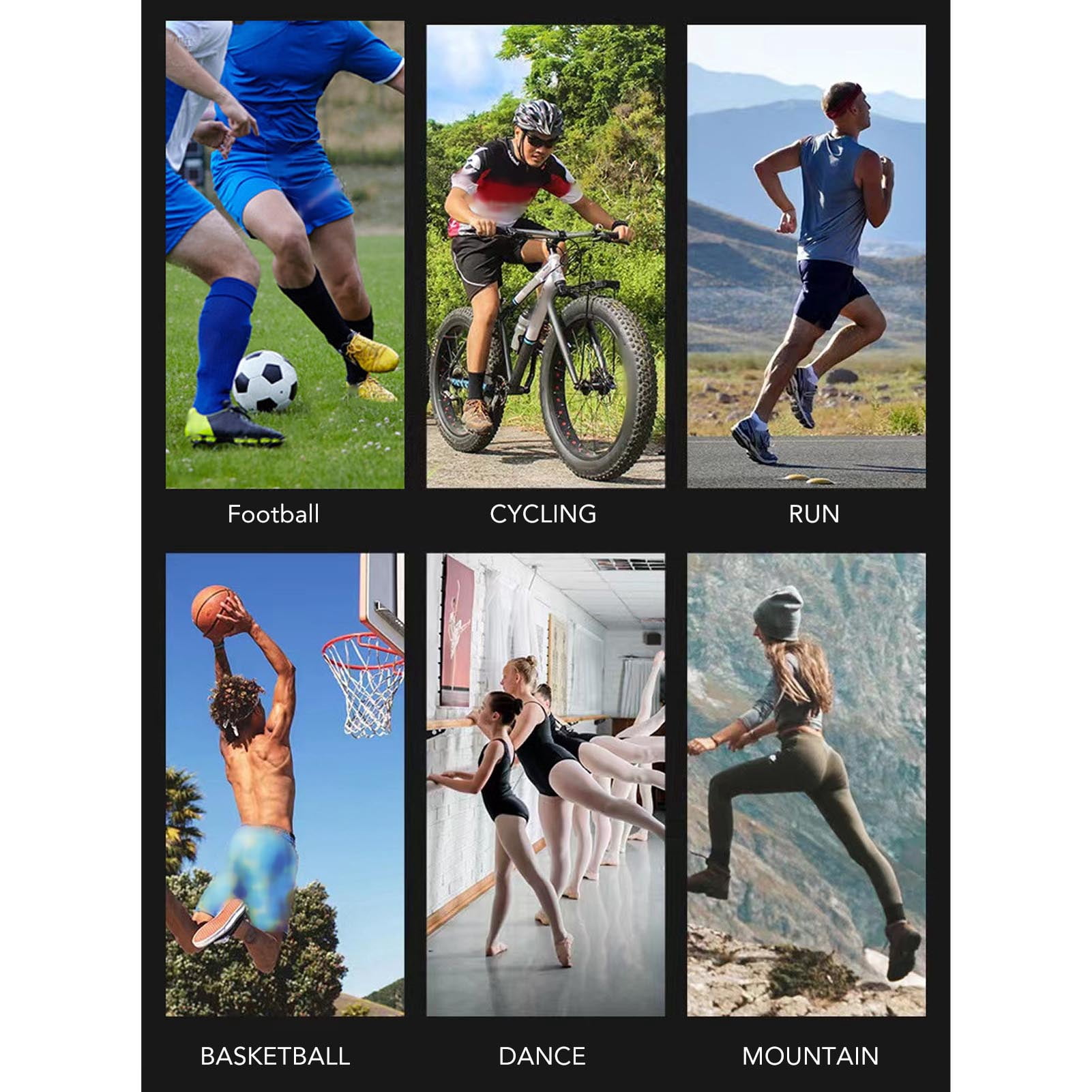 Rupoun Football Leg Sleeve Long Compression Leg Sleeve Over The Knee Sports Cycling Sleeves for Men Women, Polyester, One Size, Blue, Pair (11.81 in / 30 cm)