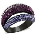 thumbnail image 1 of IP Black(Ion Plating) Stainless Steel Ring with Top Grade Crystal in Multi Color for Women Multi Color Stone Color Style TK1831 Size 7, 1 of 4