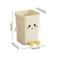 thumbnail image 3 of AuroraX Cute Office Trash Can 3L Creative Beige Household Wastebasket Plastic Art Deco Garbage Bin for Bathroom Bedroom Office, 3 of 6