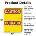 thumbnail image 2 of (2 Pack) Write-On Bilingual OSHA Caution Radiation Sign 12 Inch X 18 Inch Indoor / Outdoor Rust-Free Aluminum Metal Signs for Workplace, Workshop, and Construction Site, Made in the USA, 2 of 8