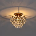 thumbnail image 1 of 1-Light Gold Crystal Ceiling Light Fixture Mini Modern Semi Flush Mount Chandelier Light Fixture for Hallway Bedroom Bathroom Closet,Gold, 1 of 6