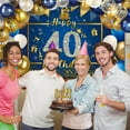 thumbnail image 4 of 40th Birthday Decoration, MMTX Blue Gold 40th Birthday Decoration Man Woman Happy Birthday Banner Triangle Banner Gold Confetti Balloon, 40th Birthday Party Decoration, 4 of 7