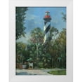 thumbnail image 1 of Bansemer, Roger 25x32 White Modern Wood Framed Museum Art Print Titled - St. Augustine Lighthouse and Carver Street, 1 of 4
