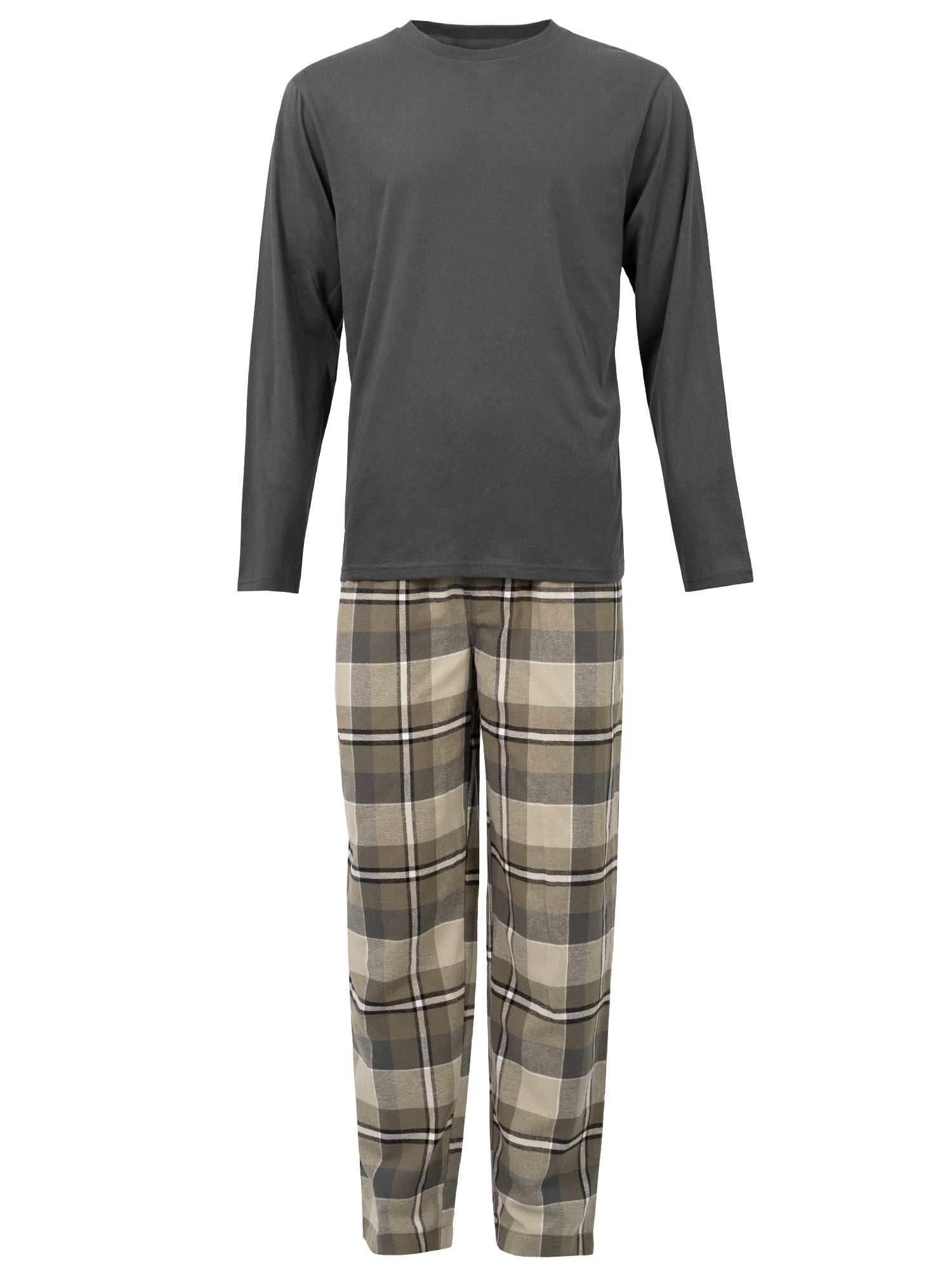 Fruit of the Loom Men's Jersey Knit Top and Flannel Pajama Pants Set, 2-Piece, Sizes S-5XL