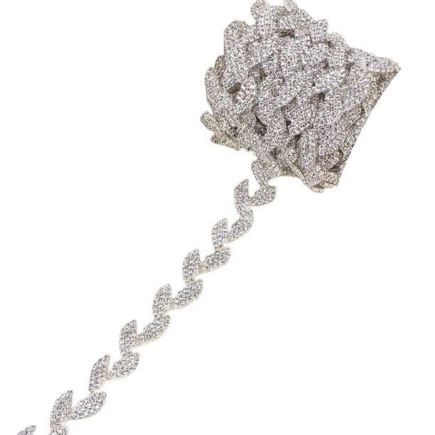 Qarigey Vestido de novia con diamantes de imitación, cinturón de adorno nupcial de cristal, correa de cadena hecha a mano, piezas de hombro, Accesorios de disfraces Plateado Qarigey AP015878-02