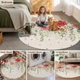 thumbnail image 5 of Pink Valentine's Day Round Area Rug 3.3Ft Washable Circle Rugs for Dining Room Table, Romantic Roses Weeping Watercolor Rustic Non-Slip Carpet Floor Mats Indoor Outdoor Carpet Runner Home Decor, 5 of 8