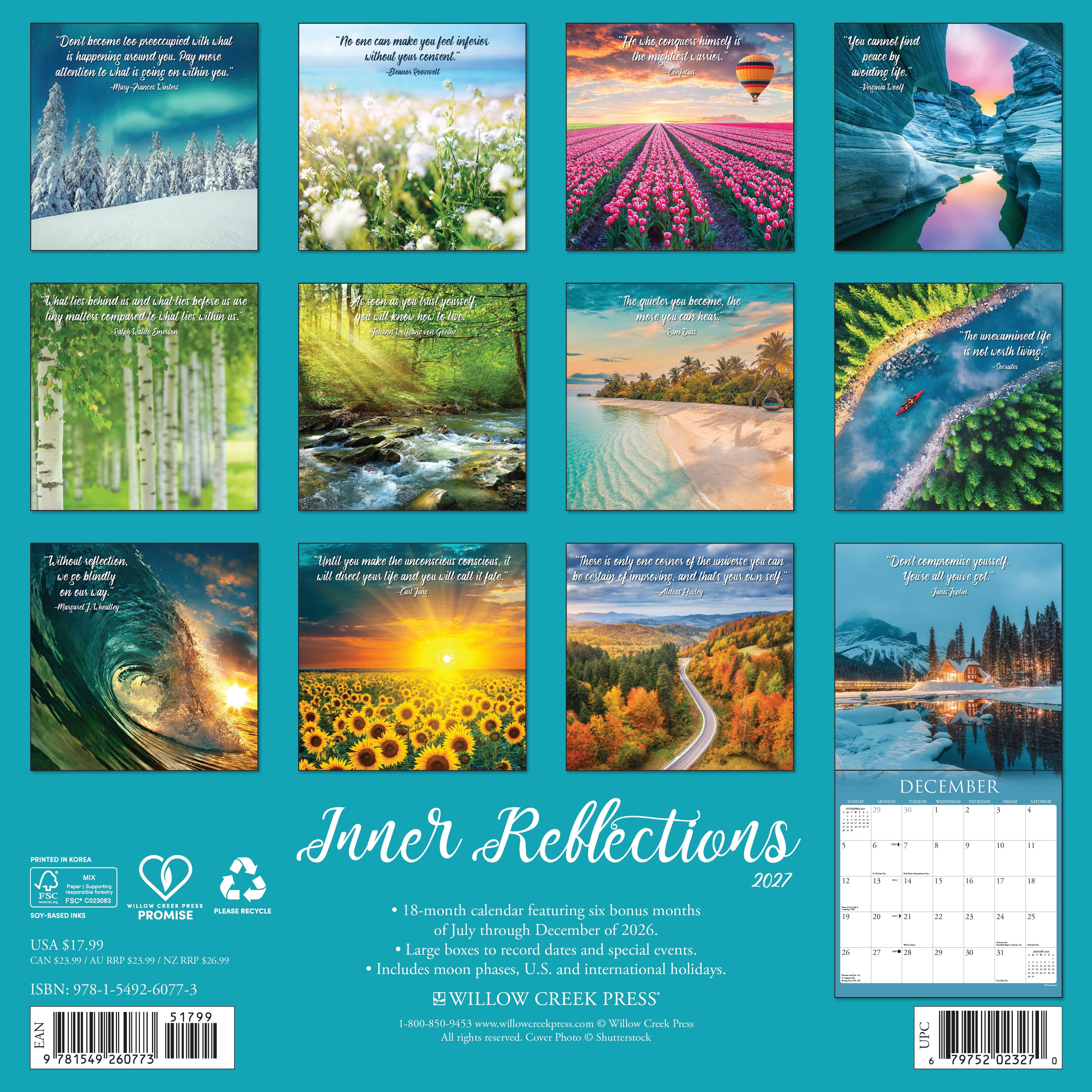 Willow Creek Press, Inner Reflections 2027 Wall Calendar