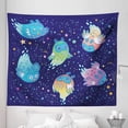thumbnail image 1 of Ghost Tapestry, Owl Souls Colorful Astounding Flying Among the Stars Computer Graphics, Fabric Wall Hanging Decor for Bedroom Living Room Dorm, 5 Sizes, Night Blue and Multicolor, by Ambesonne, 1 of 1