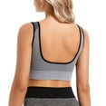 thumbnail image 6 of Sngxgn Women's Medium Support Tank Top Ribbed Seamless Workout Exercise Sport Bra(Grey,XXXL), 6 of 9