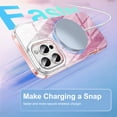 thumbnail image 2 of ELEHOLD Clear Case for iPhone 16 Pro, Full Body Rugged Case Built with Screen Protector,Soft TPU Bumper Gradient Feather Design Case,Pink, 2 of 6