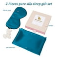 thumbnail image 7 of Silk Pillowcases + Silk Eye Cover With Gift Box Queen Peacock Blue, 7 of 7