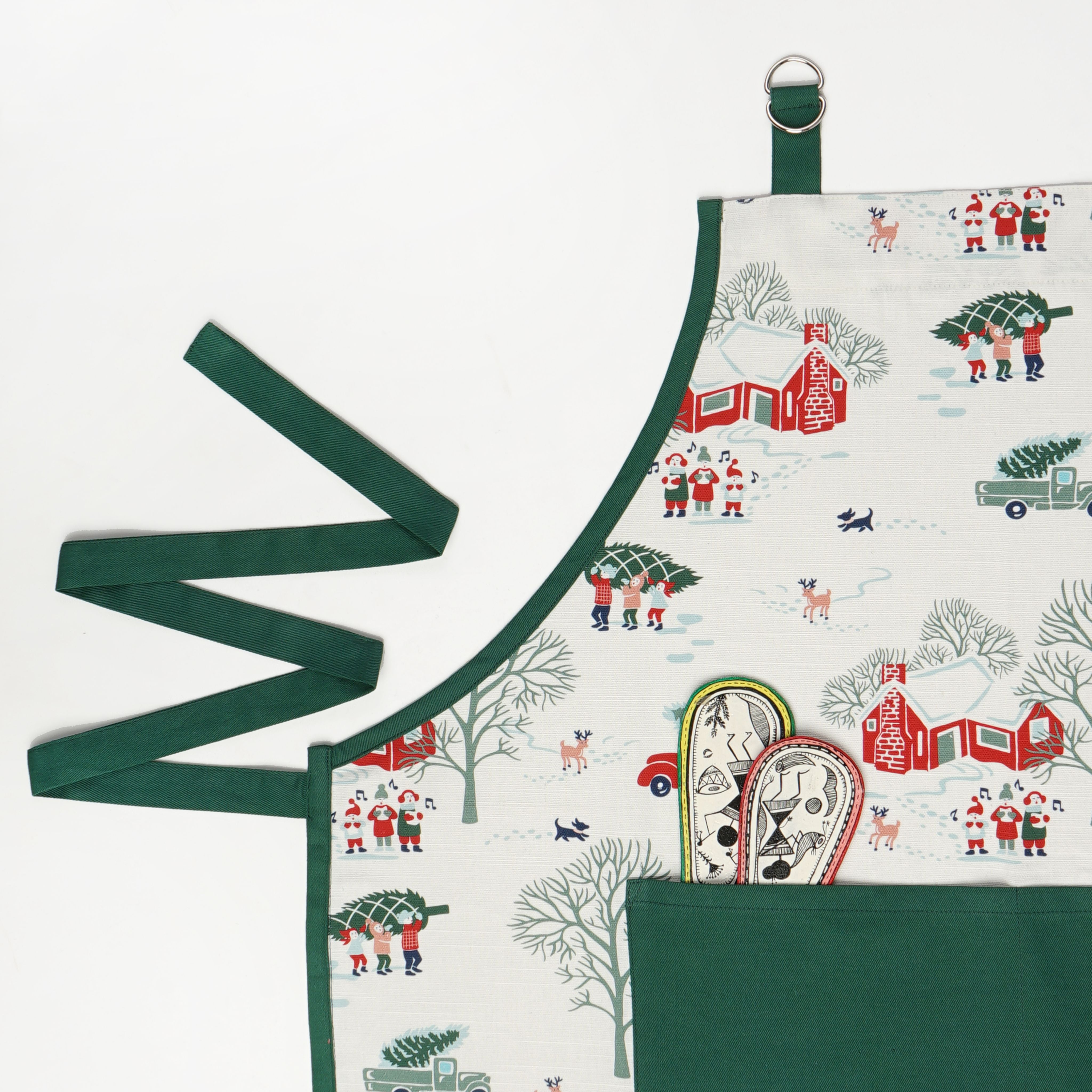 Holiday Time Christmas Plaid Apron – Festive Holiday Baking Apron