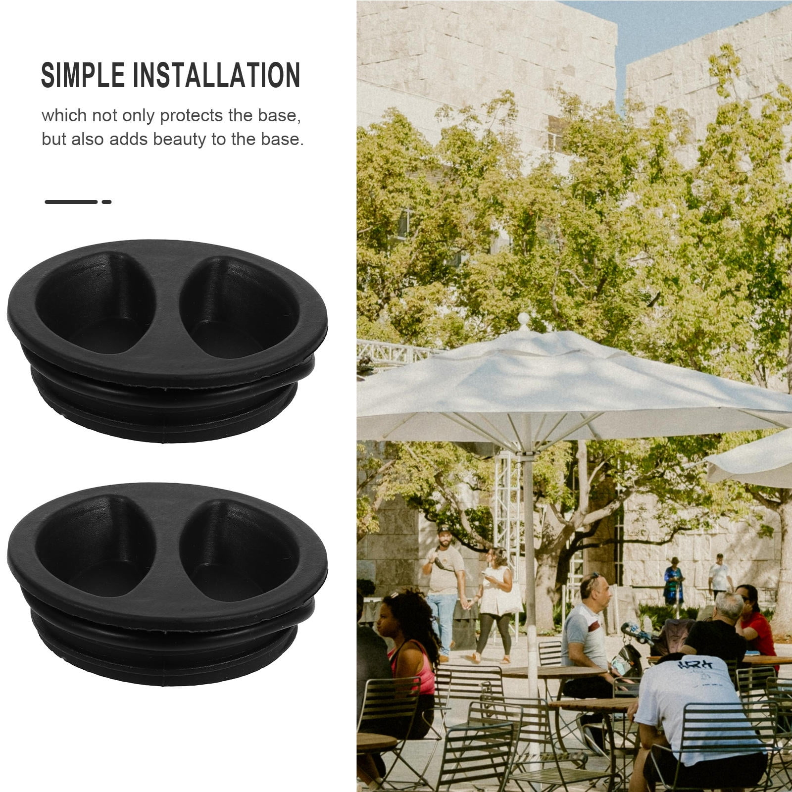 Raindrops Heavy Duty Water-Filled Umbrella Base Weight Bags for Patio, Garden, Rain & Sun , Black, 5cm Thick