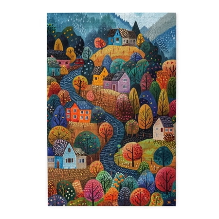 1000 PCS Wonderful Fairy Tale Town - 1000 Piece Funny Jigsaw Puzzles Wonderful Imagination Relax And Enjoy The Fun Of Solving Puzzles Classic Wooden Puzzle Funny Artwork For Adults