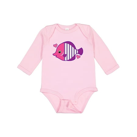 

Inktastic Cute Tropical Fish Beach Vacation Gift Baby Girl Long Sleeve Bodysuit
