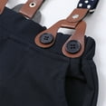 thumbnail image 6 of SonxaHe Newborn Boy's Outfit Set Long Sleeve Lapel Bodysuit Suspenders Pants Baby Formal Comfy Party Autumn Outfits,4-Piece Brown,Sized 0-3 M, 6 of 8