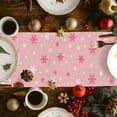 thumbnail image 5 of Pink Christmas Tree Dresser Scarf Farmhouse, Dining Table Decorations for Wedding/Parties, Pink Xmas Tree Snowflake Luxury Table Runner 120 Inches Long for Kitchen Dining, 13 x 120 In, 5 of 9