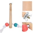 thumbnail image 1 of Standing Stick With Cotton Rope, Bird Cage Perch Colorful Beads Cotton Rope Easy To Installation  For  For Bird 1.5x10cm,1.5x14cm,1.5x18cm, 1 of 8
