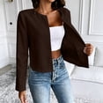 thumbnail image 2 of Thousandth Women's Cropped Blazer Open Front Collarless Long Sleeve Business Coats Casual Work Office Lightweight Dressy Suit Jacket, 2 of 8