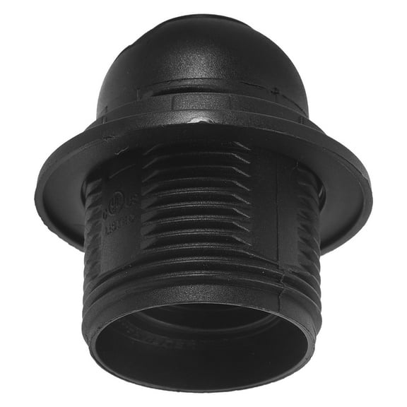 MIPCASE E26 Light Bulb Socket Holder in Black PE Material, Threaded Lamp Base for Easy Lamp Assembly and Replacement