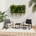 thumbnail image 6 of WWR Rocking Patio Bistro Sets 3 Piece - All-Weather - Conversation Furniture Set, Wicker Rattan Outdoor Front Porch Chair for Balcony, Porch, Garden, Backyard, Poolside, 6 of 8