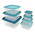 thumbnail image 5 of Mainstays 14 Piece Teal Plastic Food Storage Set, Teal Ombre, Ideal Use for Meal Prep and Batch Cooking, 5 of 7
