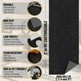 thumbnail image 3 of Ottomanson Solid Design Non-Slip Rubberback 3x8 Indoor/Outdoor Runner Rug for Hallway, Kitchen, Living Room, Garage, Patio, 2'7"" x 8', Black, 3 of 5