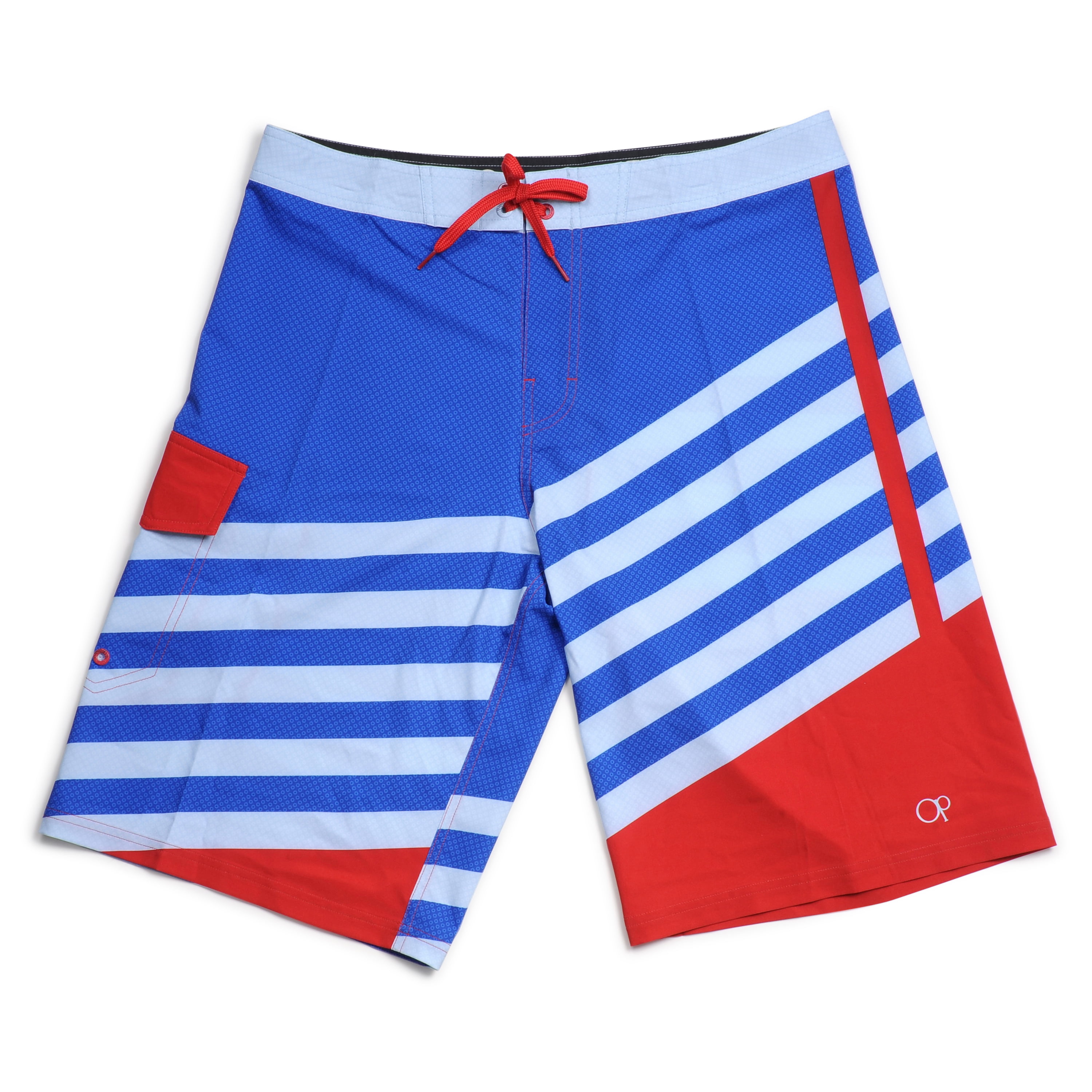 Ocean Pacific - Men's Stripe Boardshort Swim Shorts Really Royal Combo ...