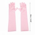 thumbnail image 3 of Unique Bargains 1 Pair Party Gloves Elegant Mid-Length Stretch Satin Long Opera Party Gloves 14.96"x4.72" Pink, 3 of 5