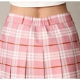 thumbnail image 4 of Made by Johnny Women's Plaid High Waist School Uniform Pleated Skater Tennis Skirt XS PINK_PLAID, 4 of 5