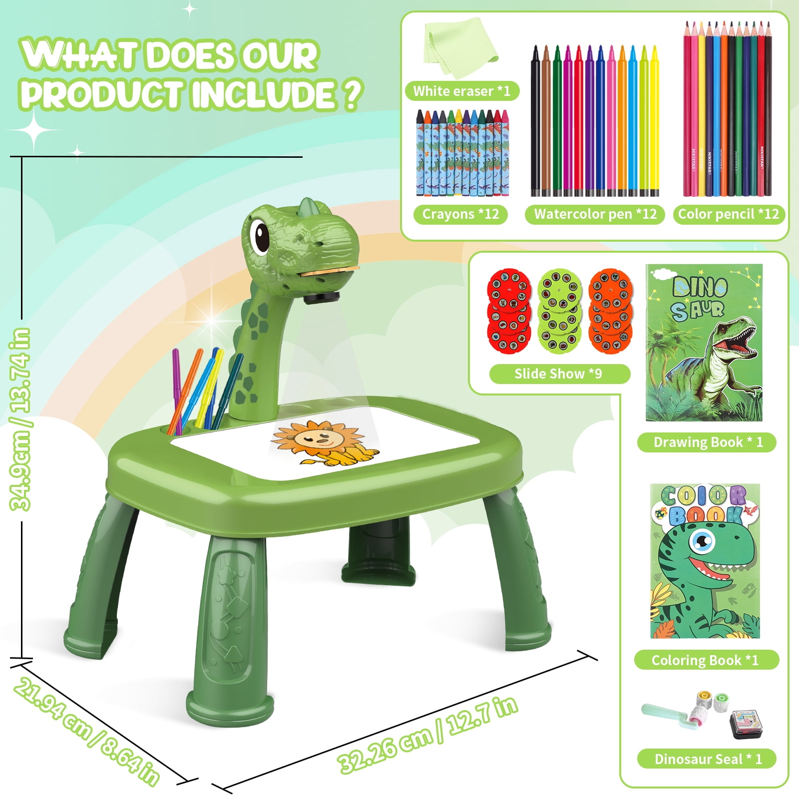 Sumsoltic Dinosaur Drawing Projector Art and Craft Kit for 3+ Years