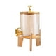 thumbnail image 1 of Dispensador de bebidas de vidrio con soporte, dispensador de bebidas heladas 3.6L dispensador de agua hervidor de agua con grifo para té helado uso Oro, 1 of 8