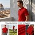 thumbnail image 6 of Domzest Men's Polo Shirts Short Sleeve Moisture Wicking Dry Golf Shirt Solid Casual Shirts for Casual Athletic Business Red XL, 6 of 9