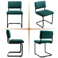 thumbnail image 5 of ONEVOG Velvet Dinning Kitchen Chairs Set of 2, Modern Armless Cantilevered Chairs with Matt Black Metal Legs, Upholstered Dinning Chairs for Kitchen Living Room, Teal, 5 of 8
