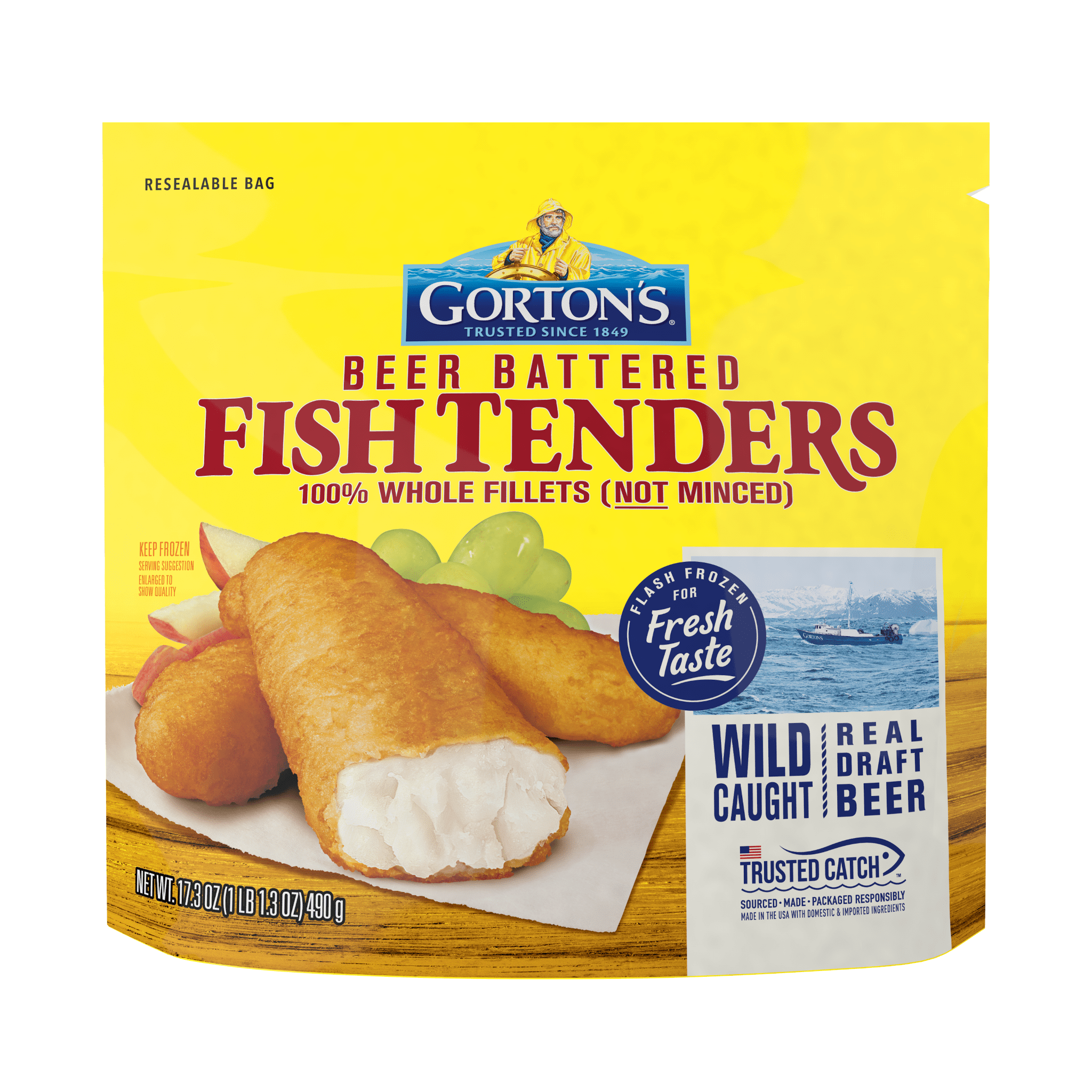 Gorton’s Beer Battered Fish Tenders 100 Whole Fillets, Wild Caught