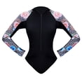 thumbnail image 1 of Wyzesi Women'S Patchwork Color Briefs Swimsuit Crewneck Zipper Style Multi Color Surf Suit Ruched Swimwears Pink L, 1 of 3