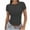 Gray, variant on ChaoHeng Womens Tops Women's Casual Solid Color Short-Sleeved Crew-Neck Top, up to 50% off