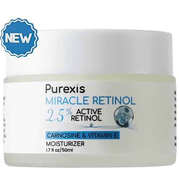 Purexis Miracle Retinol Anti-Aging Night Face Cream with Niacinamide, Jojoba Oil and Vitamin E, 1.7 fl oz (50 ml)