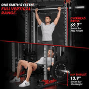 RitKeep PMAX 5600 Pro Home Gym Smith Machine, 6-in-1 Squat Rack Dual Cable Crossover