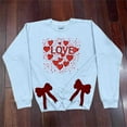 thumbnail image 4 of Love Print Casual Valentines Day Sweatshirts with Side Bow Applique, 4 of 5