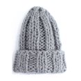 thumbnail image 3 of Gorro de punto cálido de invierno para mujer, gorro de lana de color sólido, gorro cálido con protección para los oídos (gris) BRILLAR Rojo Verde, 3 of 4