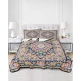 thumbnail image 3 of Boho Blue Yellow Twin XL Size Down Alternative Comforter,Lightweight Comforter Quilt Bedding Set with Pillow Shams Ethnic Vintage Mexican Flowers Southwestern Bed Comforter Duvet Insert 68"x98", 3 of 7