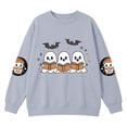 thumbnail image 4 of XAOFW Girls Halloween Sweatshirt Ghost Bat Printed Long Sleeve Crew Neck Sweatshirts Autumn Winter Cozy Graphic Pullover For Toddler Kids Stylish Tops 9-10 Years, 4 of 4