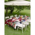 thumbnail image 3 of Outdoor Tablecloth with Umbrella Hole and Zipper, Red Plaid Truck Christmas Rectangle Table Cloth 60x102 Inch Waterproof Tablecloth, Gnomes Xmas Tree Snowflake Gifts Picnic Table Cover for Patio, 3 of 7