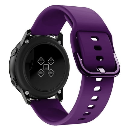 22mm/20mm Strap for Samsung Galaxy watch 4/Classic/46mm/42mm/3 silicone smartwatch wristband bracelet Gear s3 frontier Active 2 wrist band - Purple