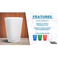 thumbnail image 2 of Frosted Plastic Stadium Cups, 10 pack, 16 oz. Shatterproof Flexible Reusable Party Cups, Natural, 2 of 5