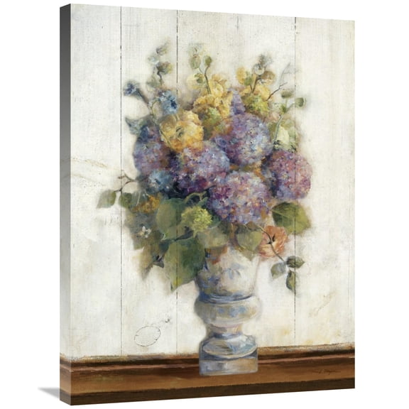 Global Gallery's 'Dreamy Hydrangea I on Birch' By Marilyn Hageman Stretched Canvas Wall Art